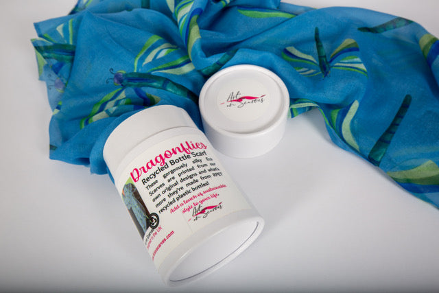Recycled Bottle Scarf - Dragonflies