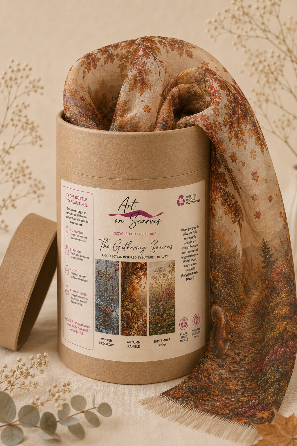 Recycled Bottle Scarf - The Gathering Seasons - Autumn Ramble
