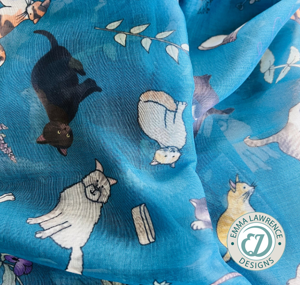 Recycled Bottle Scarf - Cats