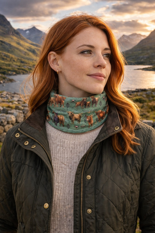 Printed Neck Buff - Highland Cows