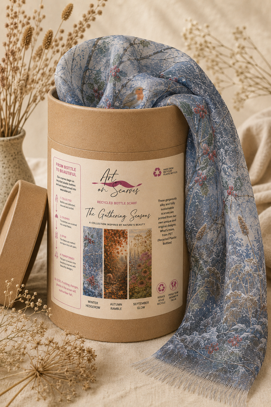 Recycled Bottle Scarf - The Gathering Seasons - Winter Hedgerow