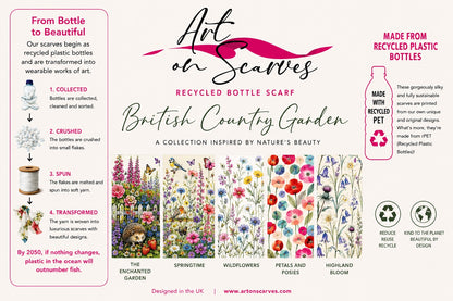 Recycled Bottle Scarf - British Country Garden - Highland Bloom