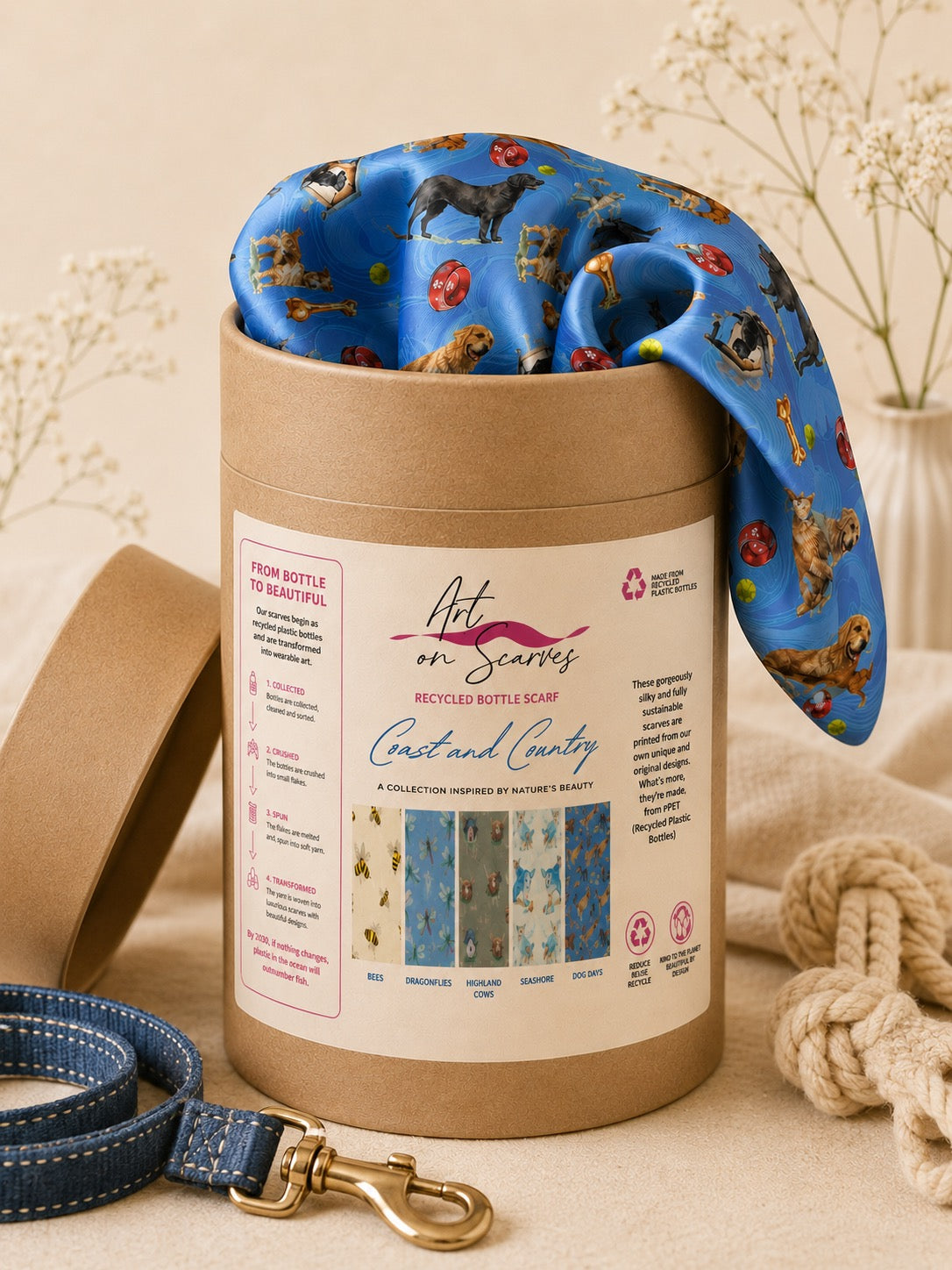 Recycled Bottle Scarf - Coast and Country - Dogs Days