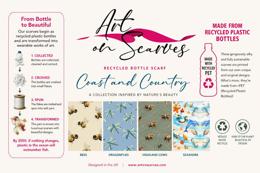 Recycled Bottle Scarf - Coast and Country - Seashore