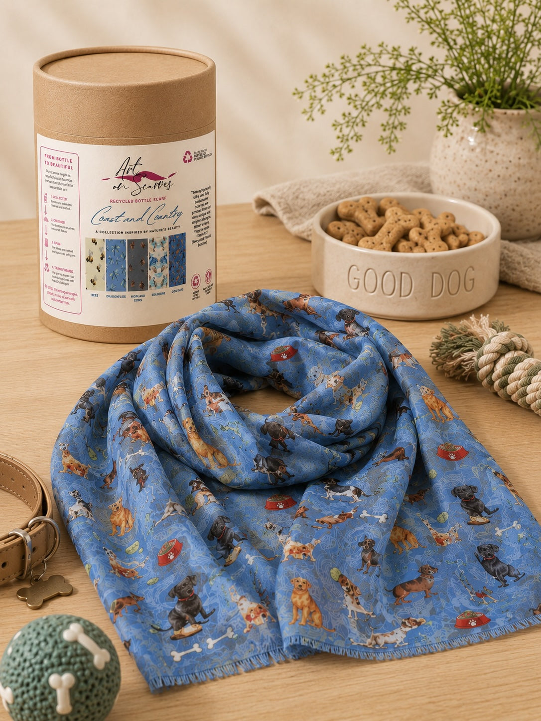 Recycled Bottle Scarf - Coast and Country - Dogs Days