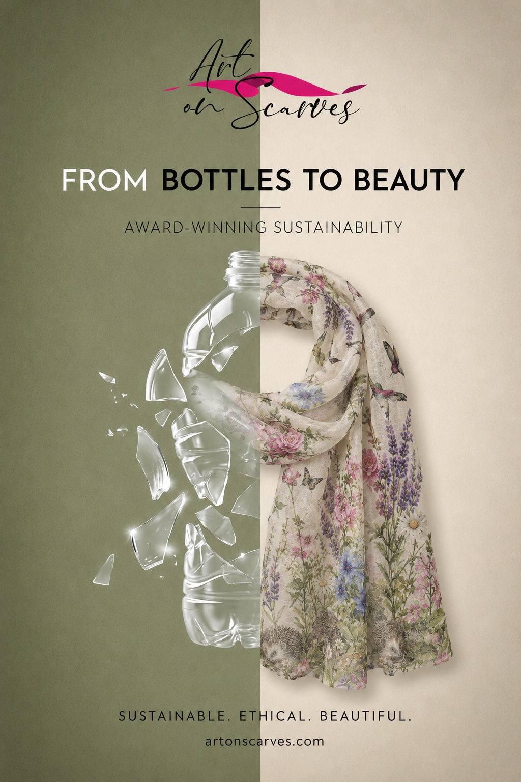 Recycled Bottle Scarf - British Country Garden - Enchanted Garden