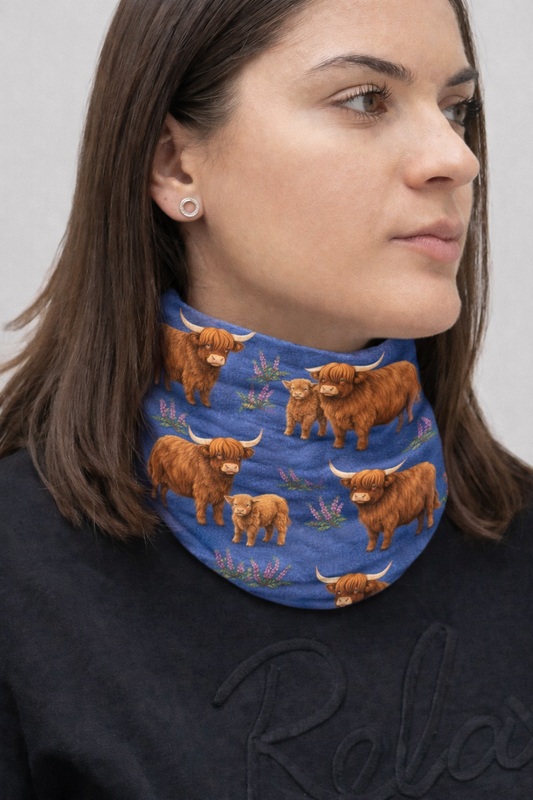 Printed Neck Buff - Highland Cows