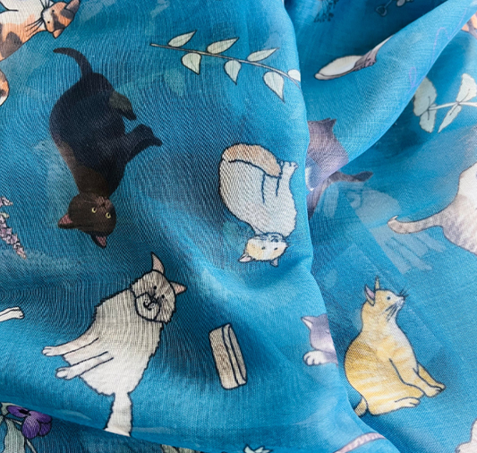 Recycled Bottle Scarf - Cats
