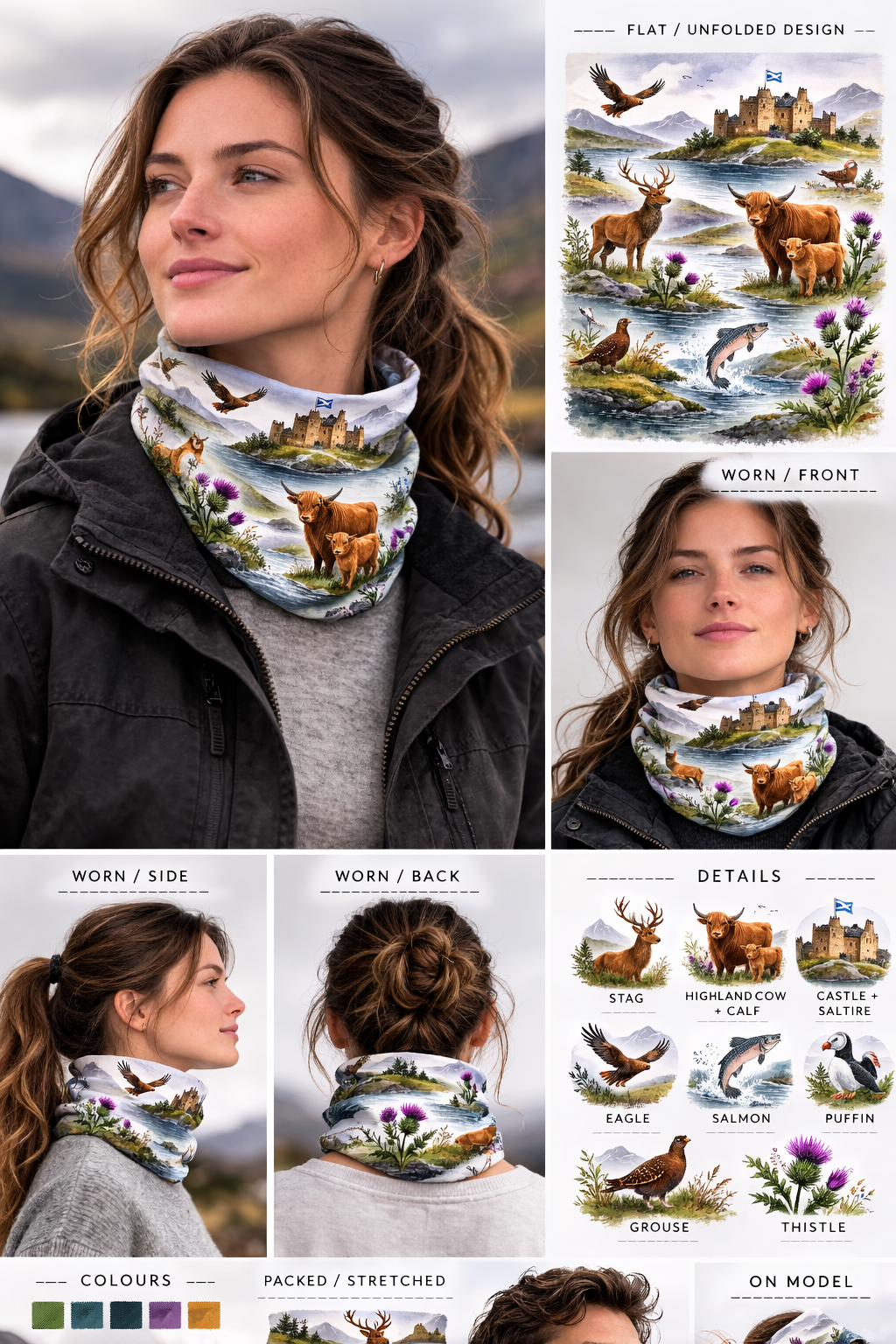 Printed Neck Buff - Scottish Wildlife