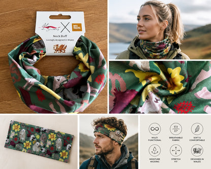 Printed Neck Buff - Welsh Wildlife