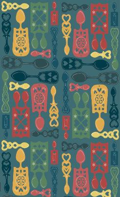 Printed Neck Buff - Welsh Love Spoons